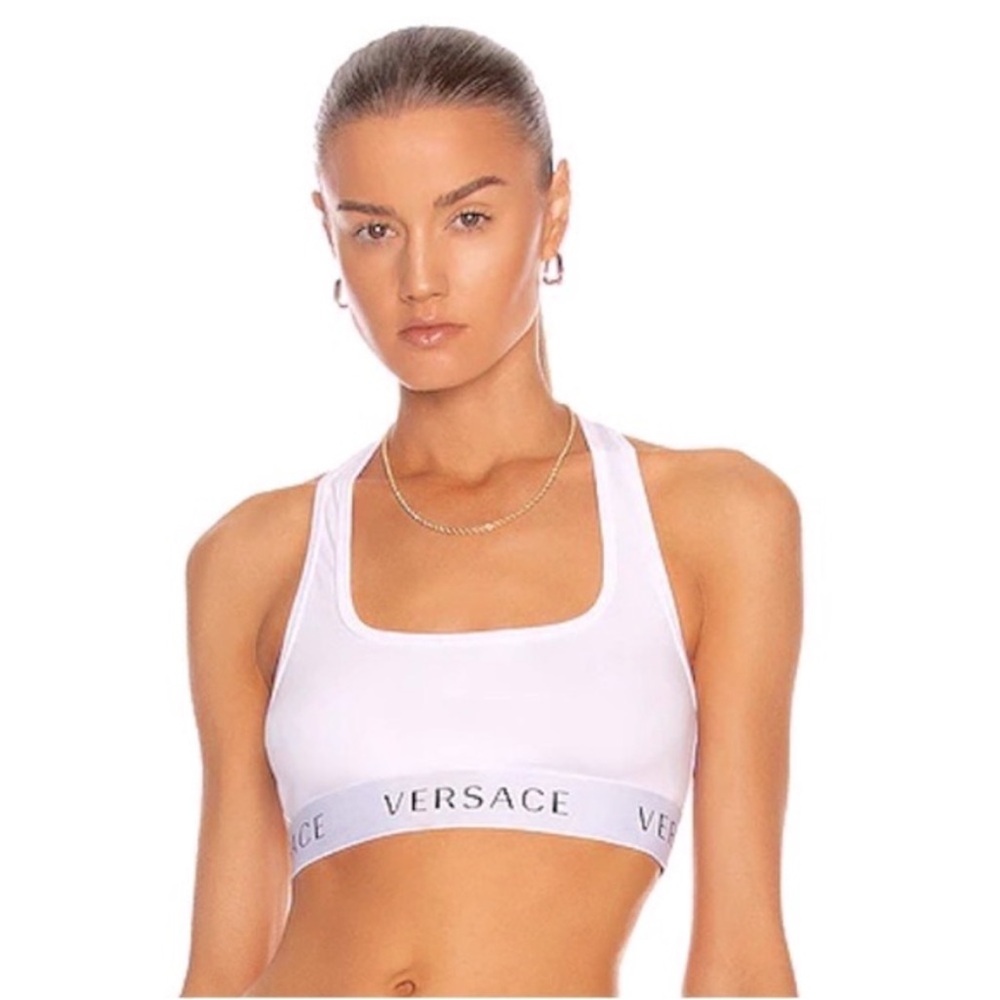 Versace Cotton Logo Sports Bra Top size 2 NWT